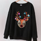 Black Reindeer Sequin Mom & Me Fleece Sweatshirt