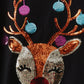 Black Reindeer Sequin Mom & Me Fleece Sweatshirt