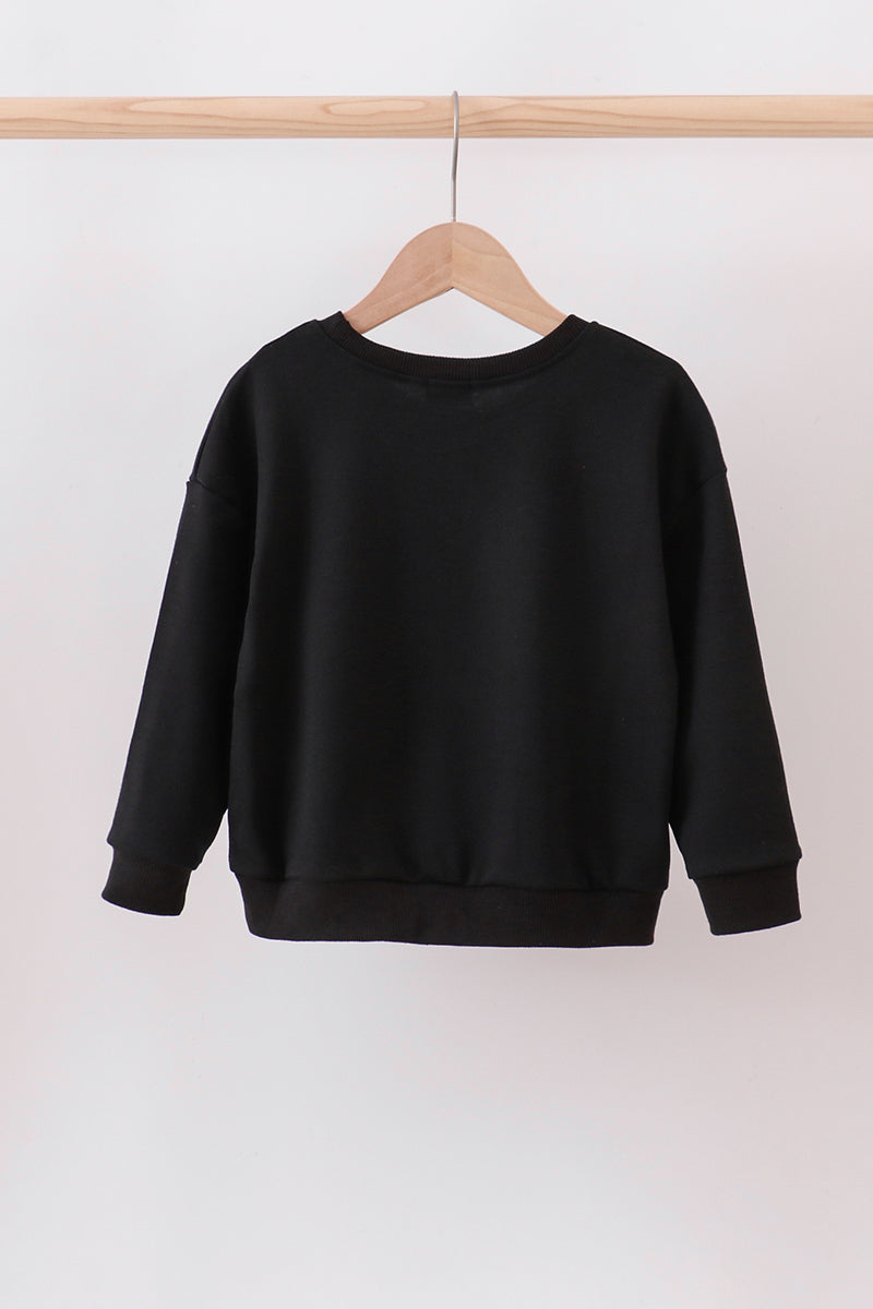 Black Reindeer Sequin Mom & Me Fleece Sweatshirt