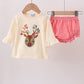 Beige Reindeer Sequin Bloomer Set