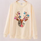 Beige Reindeer Sequin Mom&Me Sweatshirt