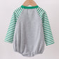 Green Tree Tractor Applique Stripe Bubble