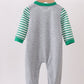 Green Tree Tractor Applique Stripe Romper