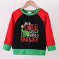 Black Dinosaur Print Top