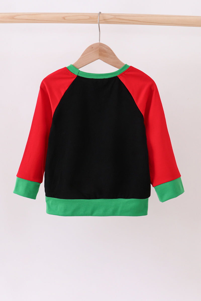 Black Dinosaur Print Top
