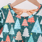 Green Tree Print Ruffle Pants Set