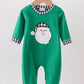 Green Santa Claus Applique Romper