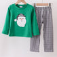 Green Santa Claus Applique Pants Set