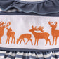 Navy Stripe Deer Embroidery Bloomer Set