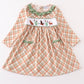 Green Hunting Duck Embroidery Girl Dress