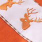 Rust Deer Embroidery Gingham Pants Set