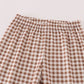 Rust Deer Embroidery Gingham Pants Set