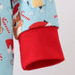 Blue Christmas Character Print Romper