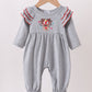 Grey Reindeer Applique Ruffle Romper