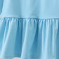 Blue Deer Tree Santa Embroidery Ruffle Pants Set