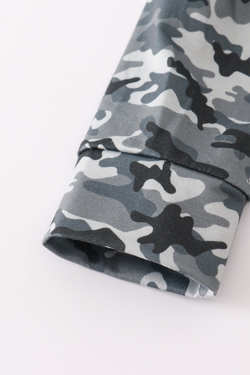 Camouflage Farm Tractor Applique Pants Set