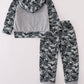 Camouflage Farm Tractor Applique Pants Set