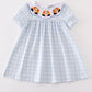 Blue Thanksgiving Turkey French Knot Dress
