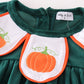 Forest Velvet Pumpkin Embroidery Girl Set