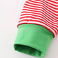 Red Stripe Christmas Reindeer Embroidery Boy Romper