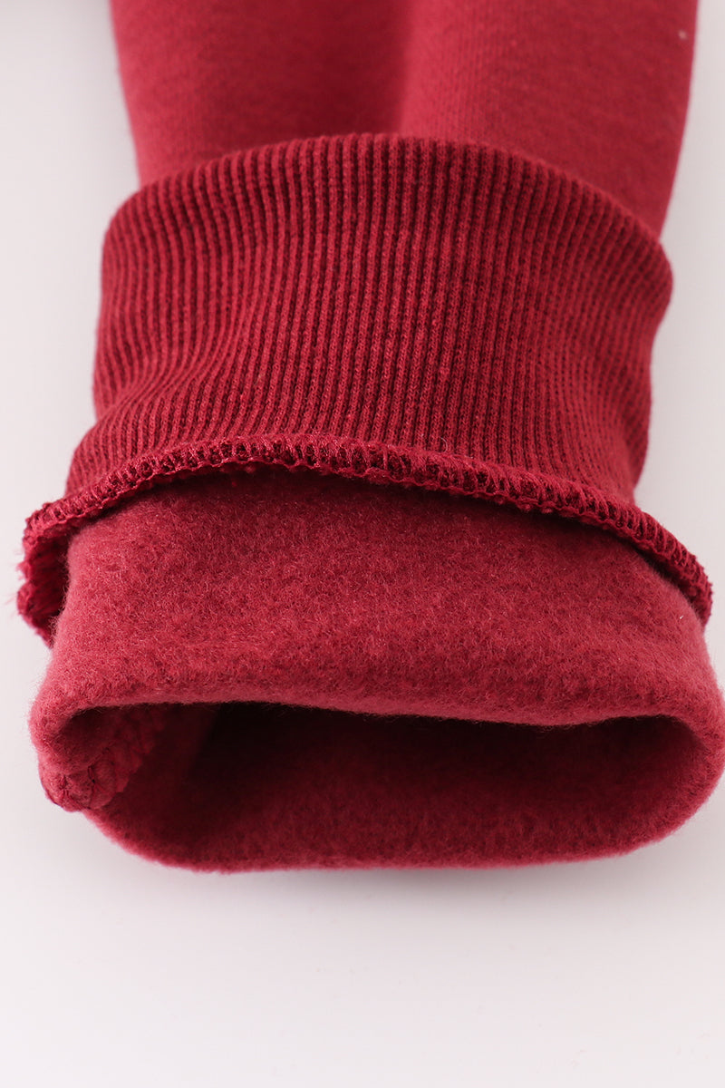 Maroon Thankful Fleece Mom&Me Sweatshirt