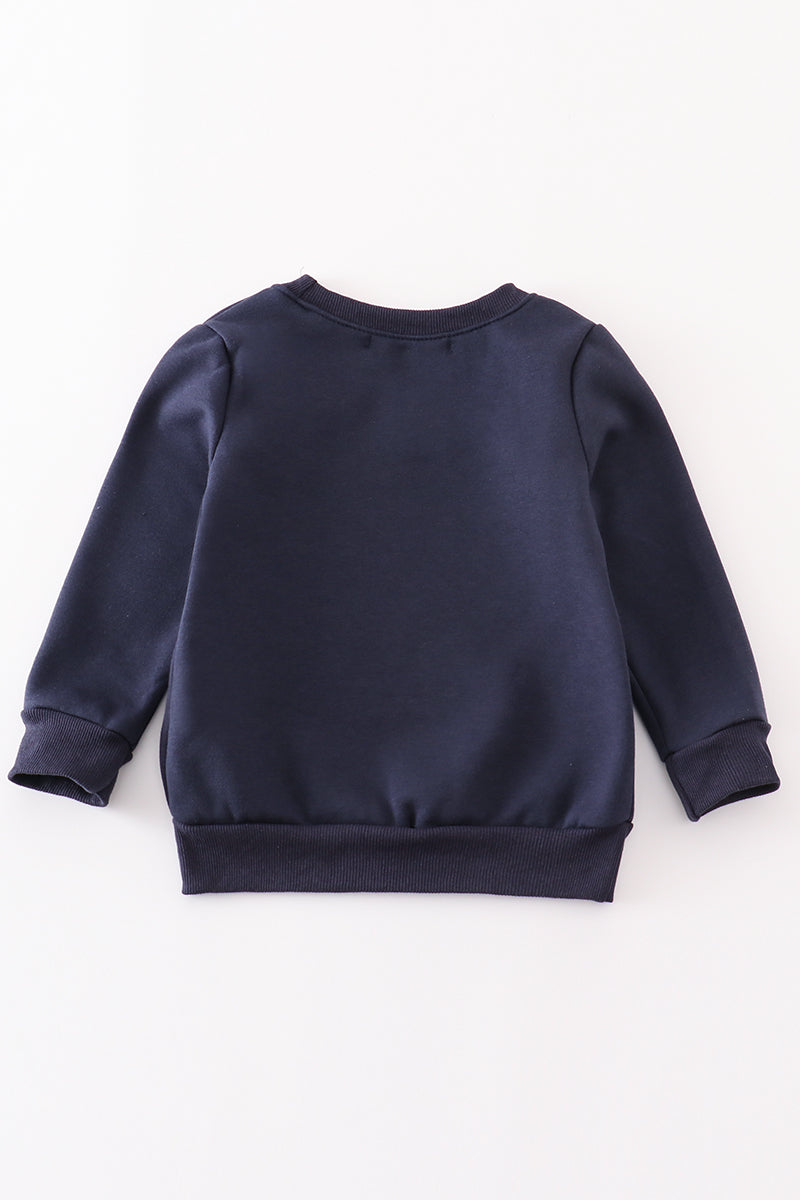 Navy Thankful Fleece Mom&Me Sweatshirt