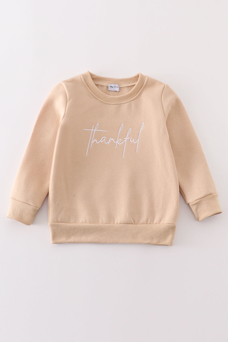 Gray Thankful Fleece Mom&Me Sweatshirt
