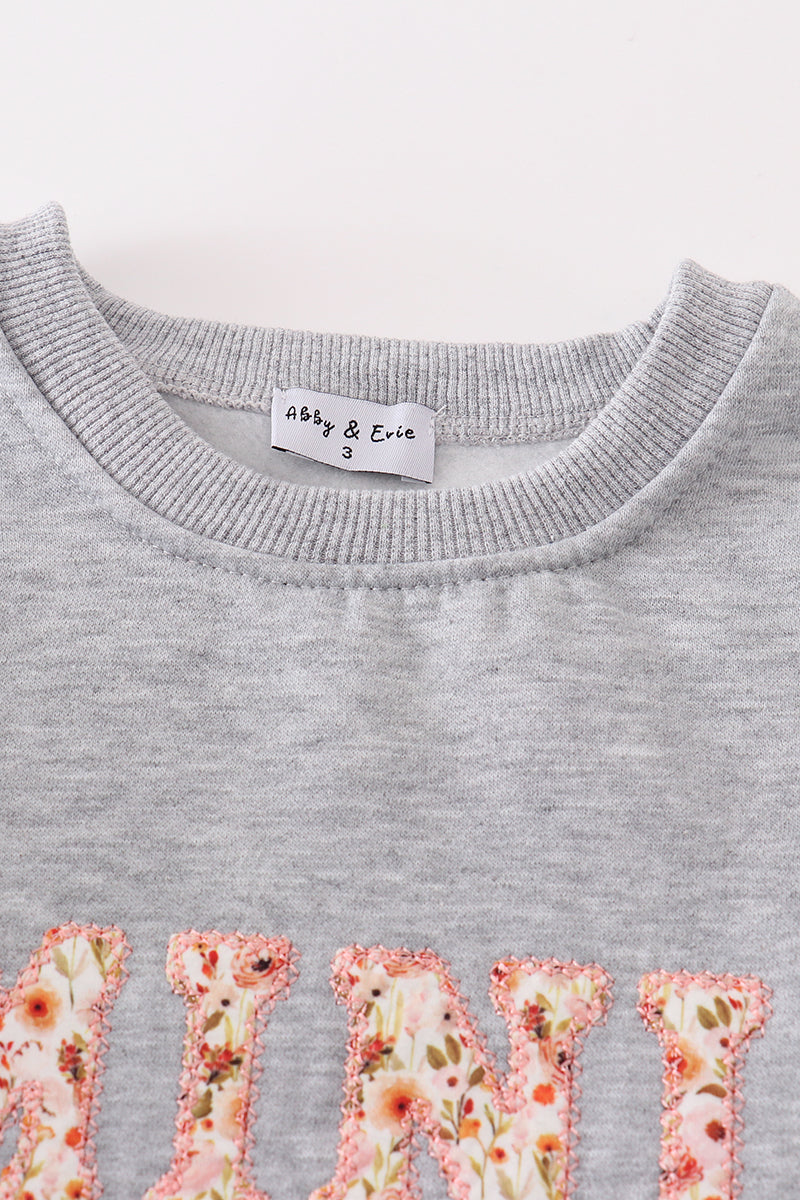 Gray Mama&Mini Applique Fleece Mom&Me Sweatshirt