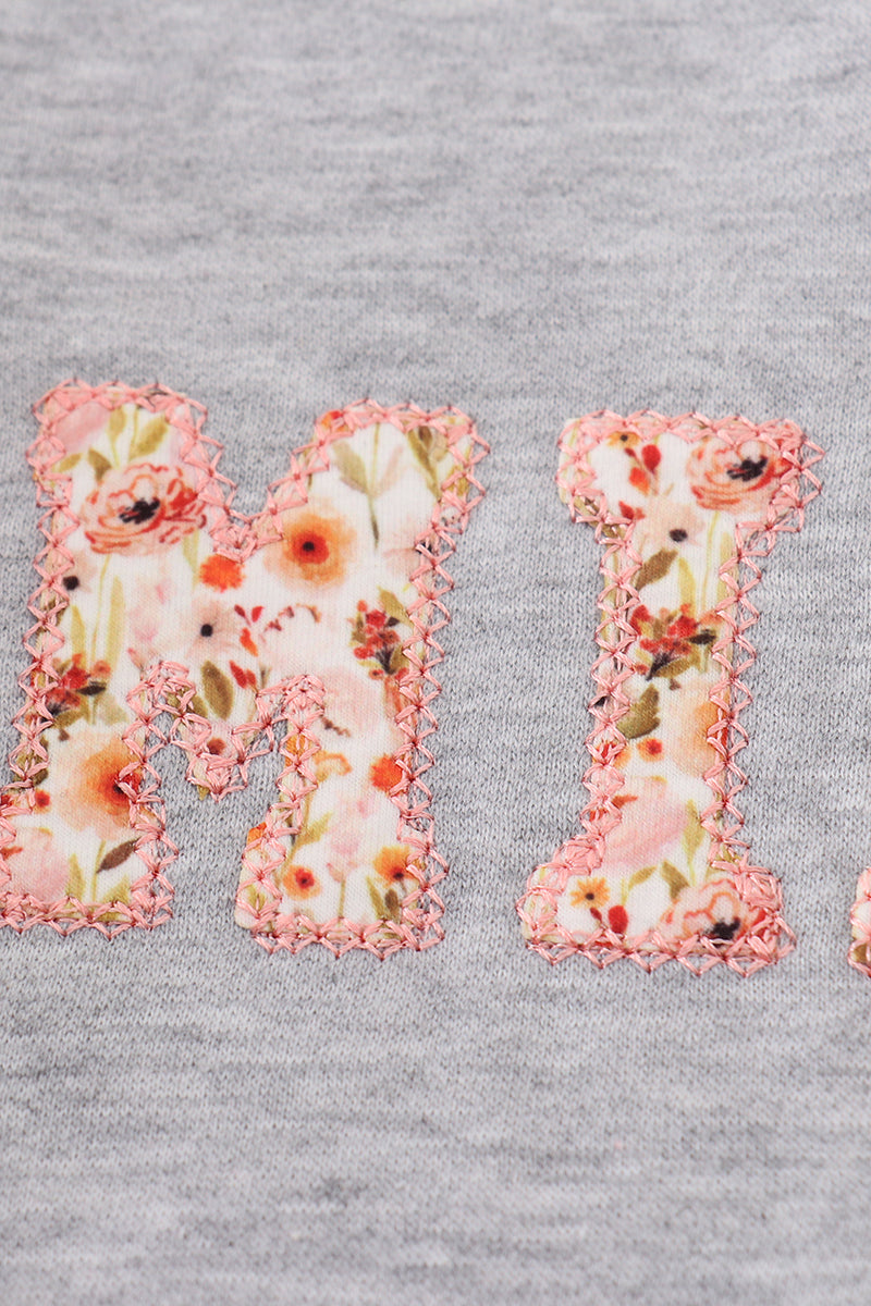 Gray Mama&Mini Applique Fleece Mom&Me Sweatshirt