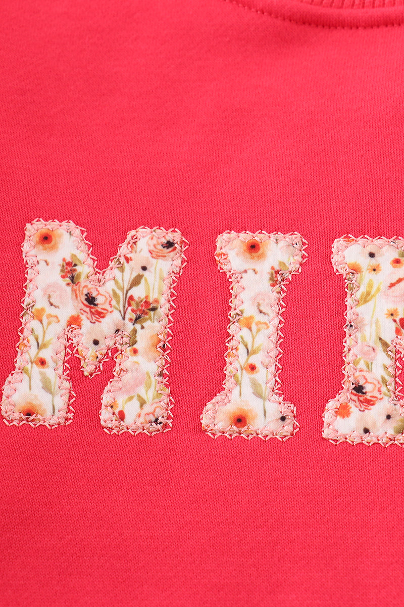 Red Mama&Mini Applique Fleece Mom&Me Sweatshirt