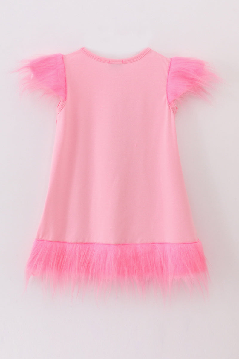 Pink Character Print Girl Dress