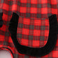Red Christmas Santa Embroidery Smocked Plaid Girl Bishop Romper