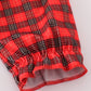 Red Christmas Santa Embroidery Smocked Plaid Girl Bishop Romper