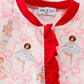 Red Nutcracker Print Ruffle Zip Girl Romper