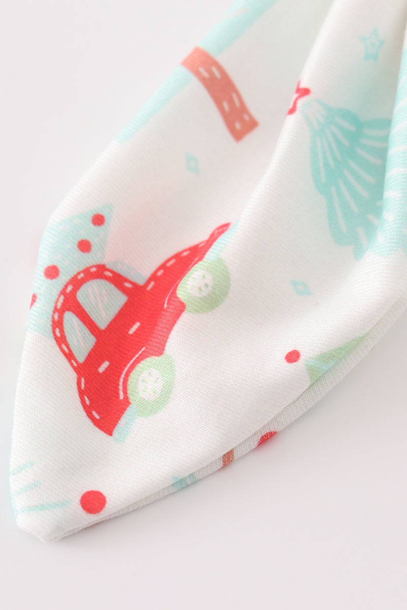 Christmas Tree Car Print Hair Sailor Bow