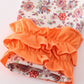 Coral Floral Cow Applique Dress