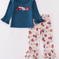Navy Farm French Knot Girl Set