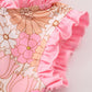 Retro Floral Ruffle Girl Bubble