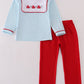 Valentine's Day Heart Envelope Embroidery Stripe Boy Set