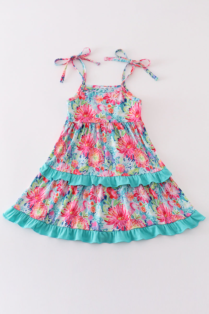 Tropical Bloom Print Mom & Me Dress