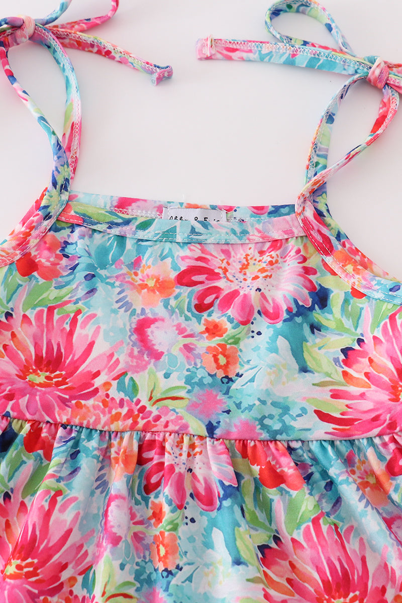Tropical Bloom Print Mom & Me Dress