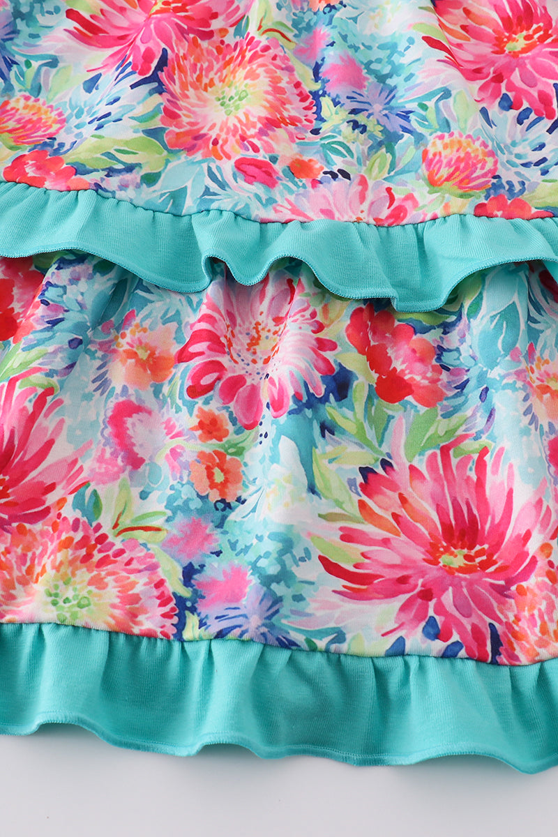 Tropical Bloom Print Mom & Me Dress