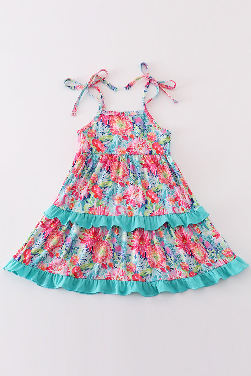 Tropical Bloom Print Mom & Me Dress