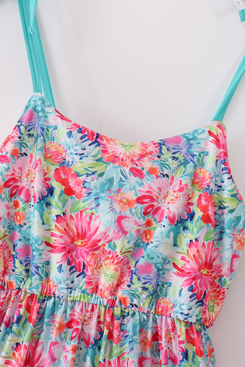 Tropical Bloom Print Mom & Me Dress