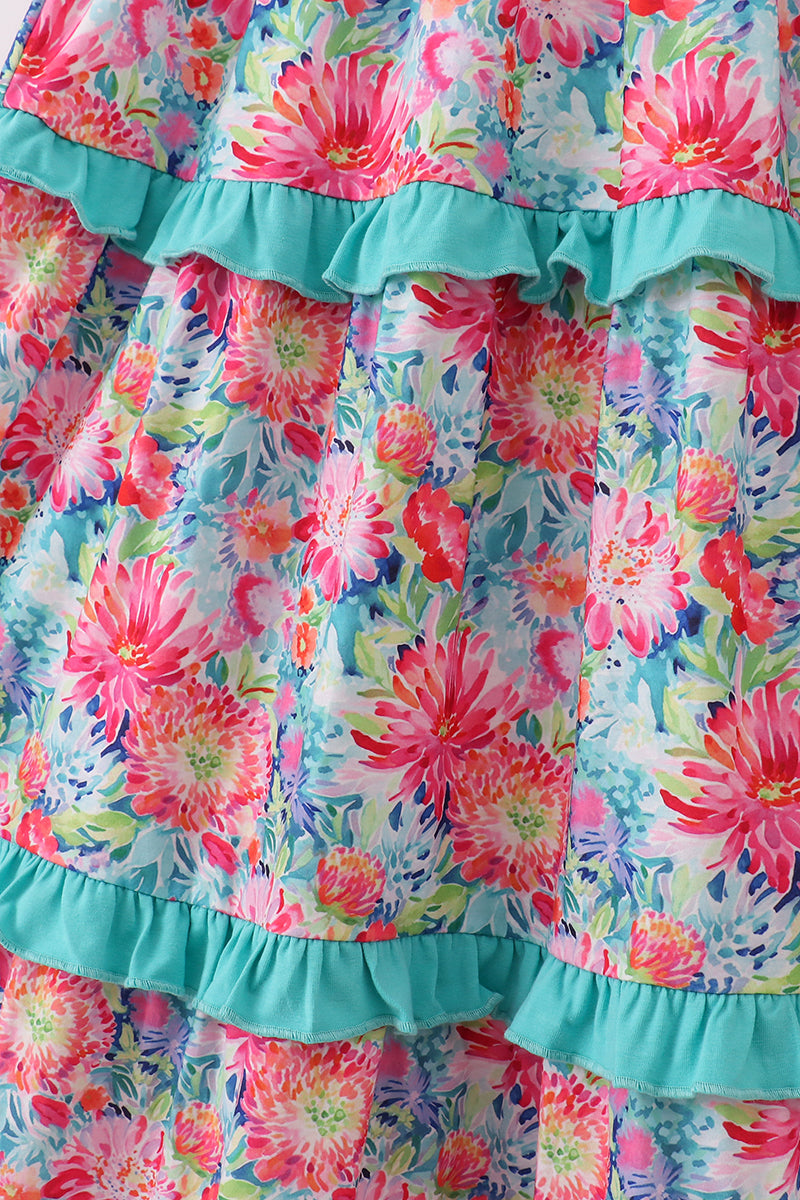 Tropical Bloom Print Mom & Me Dress