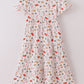 Red The Lord's Chicken Print Mom Dress