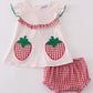 Strawberries Applique Girl Bloomers Set