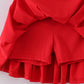 Red Pleats Active Skorts