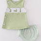 Sage Bunny Embroidery Smocked Bloomer Set