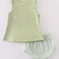 Sage Bunny Embroidery Smocked Bloomer Set